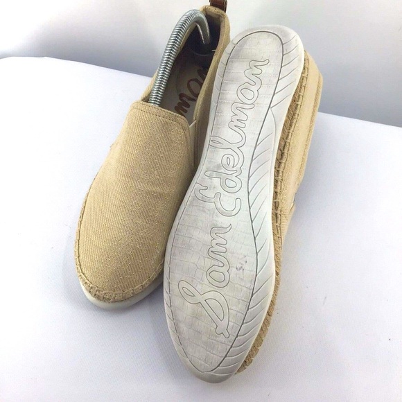 Sam Edelman Kassie Rubber Sole Slip Glitter Canvas Loafers - Picture 6 of 12